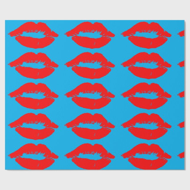 RED LIPS KISS  WRAPPING PAPER (Flat)