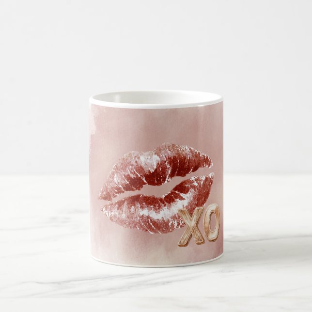 Red Lips Kiss XO Coffee Mug (Center)