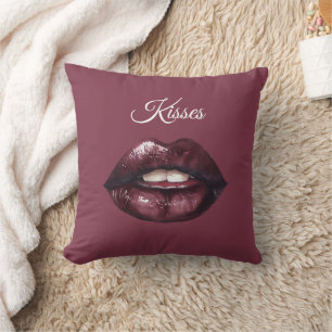 Red Lips Kisses Cushion
