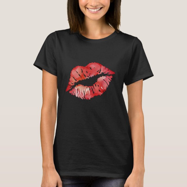 Red Lips Kisses T-Shirt (Front)