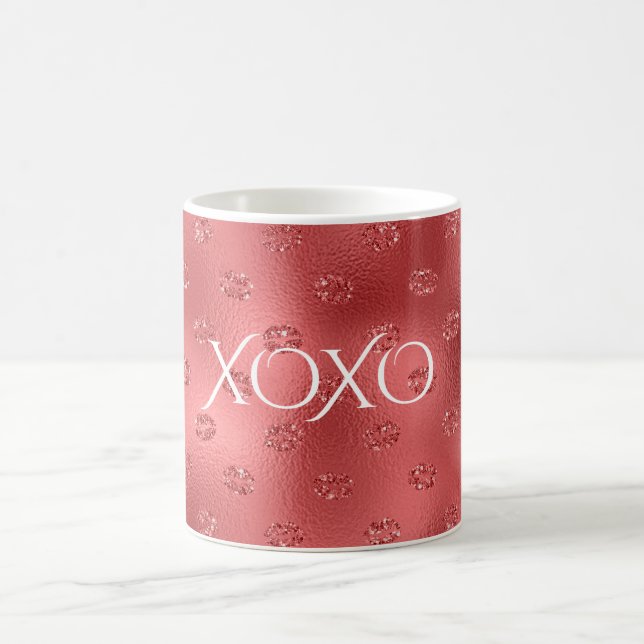 Red Lips Kisses XOXO Coffee Mug (Center)