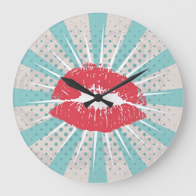 Red lips large clock (Front)