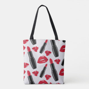 Red Lips Lipsticks Tote Bag