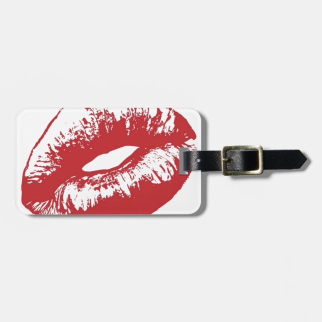 Red Lips Luggage Tag (Front Horizontal)
