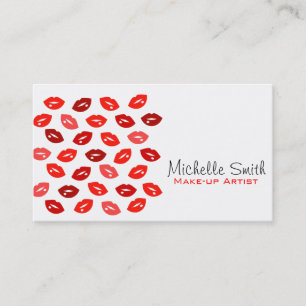 Red lips Make-up artist business card