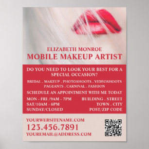 Red Lips, Makeup Artist Advertising Poster