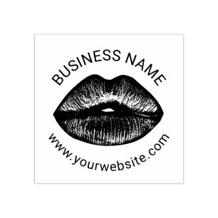Red Lips Makeup Artist Beauty Salon Business Rubber Stamp