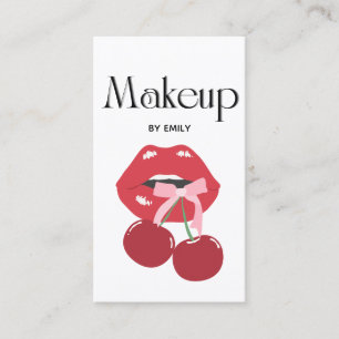 Red Lips Makeup Artist Business Card
