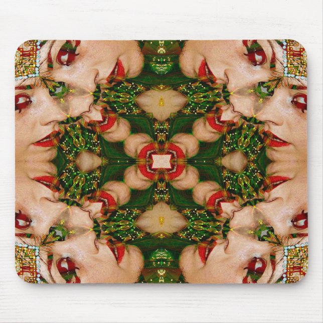 Red Lips Mandala Mouse Pad (Front)
