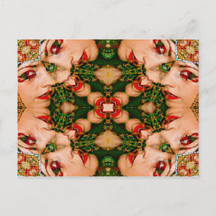 Red Lips Mandala Postcard