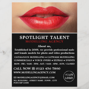 Red Lips, Modelling Agency, Model Agent Advert Flyer