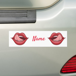 Red Lips Open Mouth Thunder_Cove Bumper Sticker