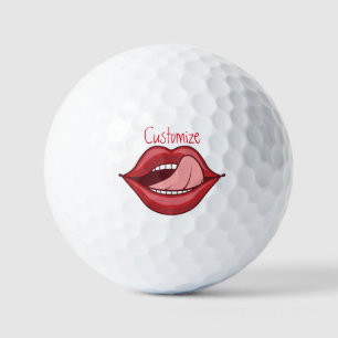 Red Lips Open Mouth Thunder_Cove  Golf Balls