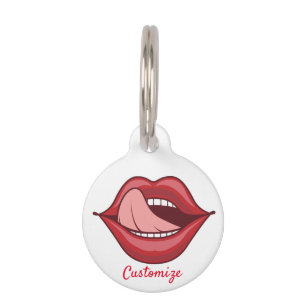 Red Lips Open Mouth Thunder_Cove Pet Tag