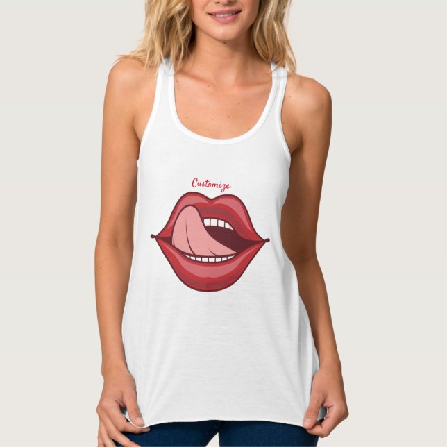 Red Lips Open Mouth Thunder_Cove Singlet (Front)