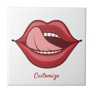 Red Lips Open Mouth Thunder_Cove Tile