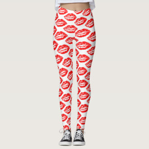 Red Lips Pattern Leggings