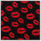 Red Lips Pattern Modern Black