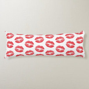 Red Lips, Pattern Of Lips, Red Lipstick, Kiss Body Cushion