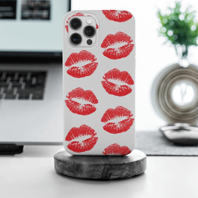 Red Lips, Pattern Of Lips, Red Lipstick, Kiss Case-Mate iPhone Case (Creator Uploaded)