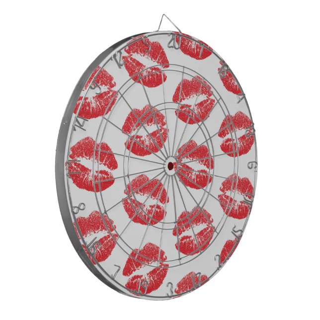 Red Lips, Pattern Of Lips, Red Lipstick, Kiss Dartboard (Front Left)