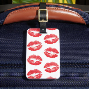 Red Lips, Pattern Of Lips, Red Lipstick, Kiss Luggage Tag