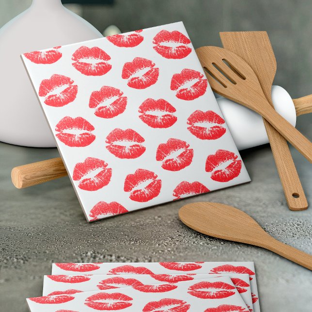Red Lips, Pattern Of Lips, Red Lipstick, Kiss Tile (Creator Uploaded)
