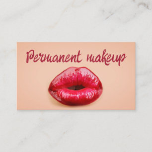 Red Lips Permanent Makeup Artist Brows & Lips Business Card
