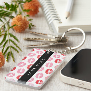 Red Lips, Pink Lips, Kiss, Your Name, Personalise Key Ring
