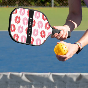 Red Lips, Pink Lips, Kiss, Your Name, Personalise Pickleball Paddle