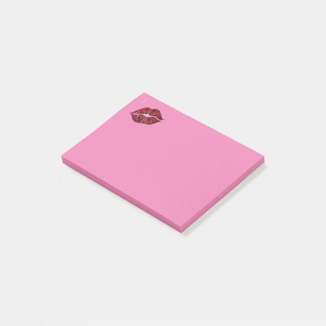 Red Lips Pink  post-it notes (Angled)