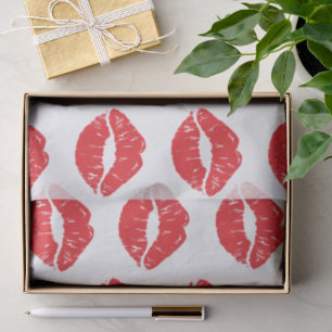Red Lips, Red Lipstick, Kiss, Pattern Of Lips Tissue Paper