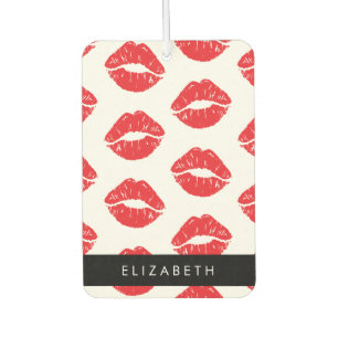 Red Lips, Red Lipstick, Pattern Of Lips, Your Name Car Air Freshener