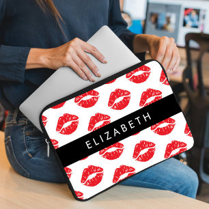 Red Lips, Red Lipstick, Pattern Of Lips, Your Name Laptop Sleeve