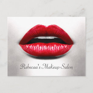 Red Lips Retro Beauty Stylish Makeup Salon Postcard