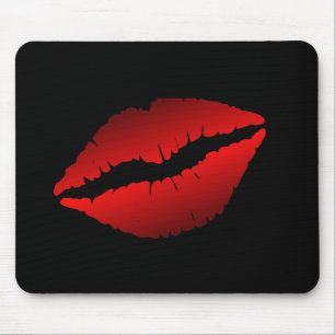 red lips rotated mouse pad