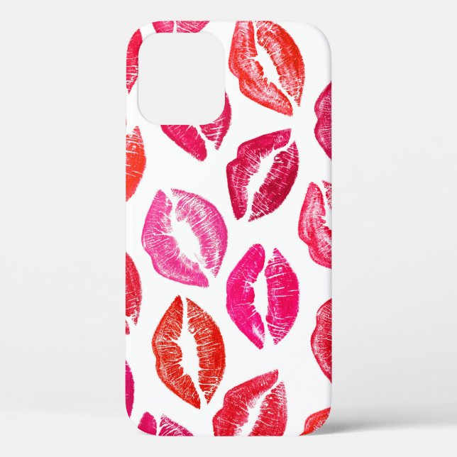 Red lips set, white background. Case-Mate iPhone case (Back)