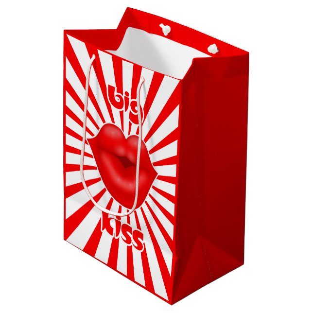 Red lips solar rays big kiss medium gift bag (Front Angled)