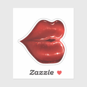 Red lips sticker scrapbook bright decor