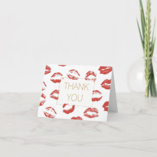Red Lips Thank You Card