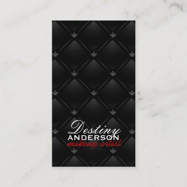Red Lips - Tufted Makeup Business Cards (Front)
