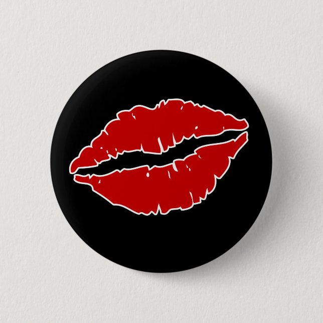 Red Lips Valentine's Day Button (Front)