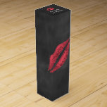Red Lips Wine Box. Wine Box<br><div class="desc">Trendy lips on a chalkboard background decorates this fun wine box.</div>
