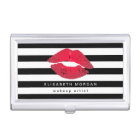 Red Lips with Black White Stripes - Makeup Artist