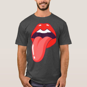 Red lips with tongue and white th open mouth T-Shirt