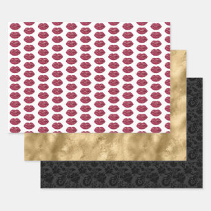 Red Lips Wrapping Paper Sheet