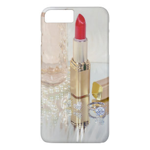 red lipstick and jewellery on mirror Case-Mate iPhone case