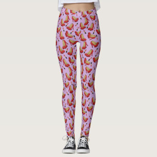 Red Lipstick and Red High Heels pattern Throw Pill Leggings