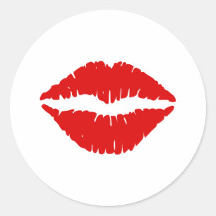 Red Lipstick Classic Round Sticker