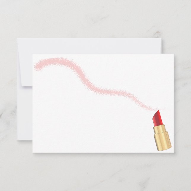 Red Lipstick Drawing Art Blank  Card (Front)